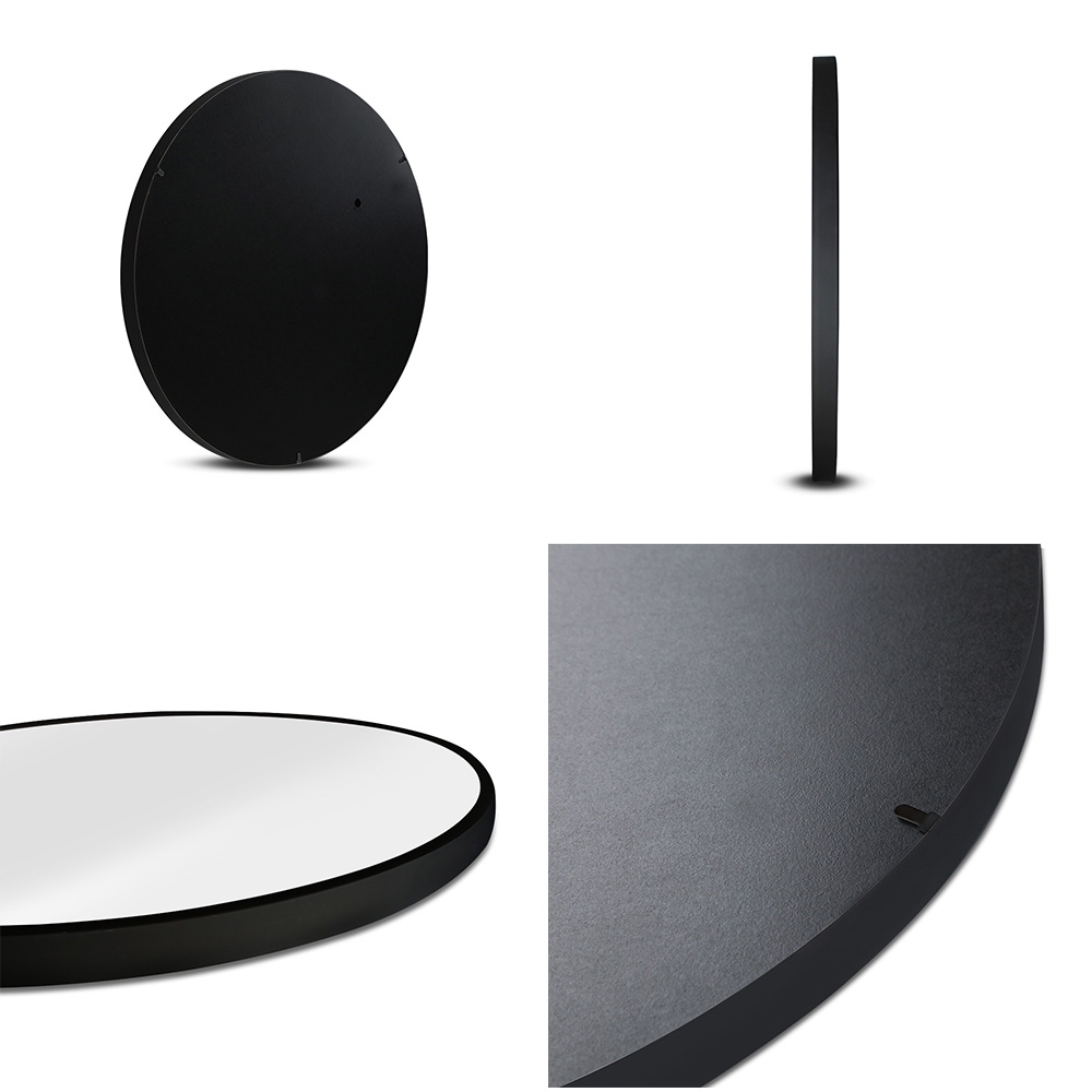 Embellir Wall Mirror Makeup 70cm Home Decor Framed Mirrors Bathroom Round Black — image 3