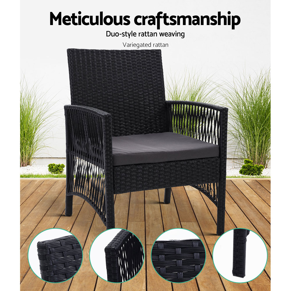 Gardeon 2PC Outdoor Dining Chairs Patio Furniture Wicker Lounge Chair Garden โ image 5