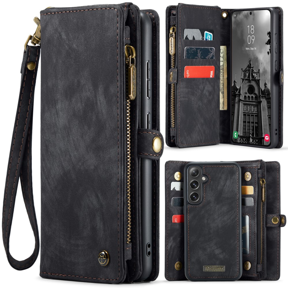 CaseMe Multi-Slot 2 in 1 Wallet Case Galaxy S25 Black