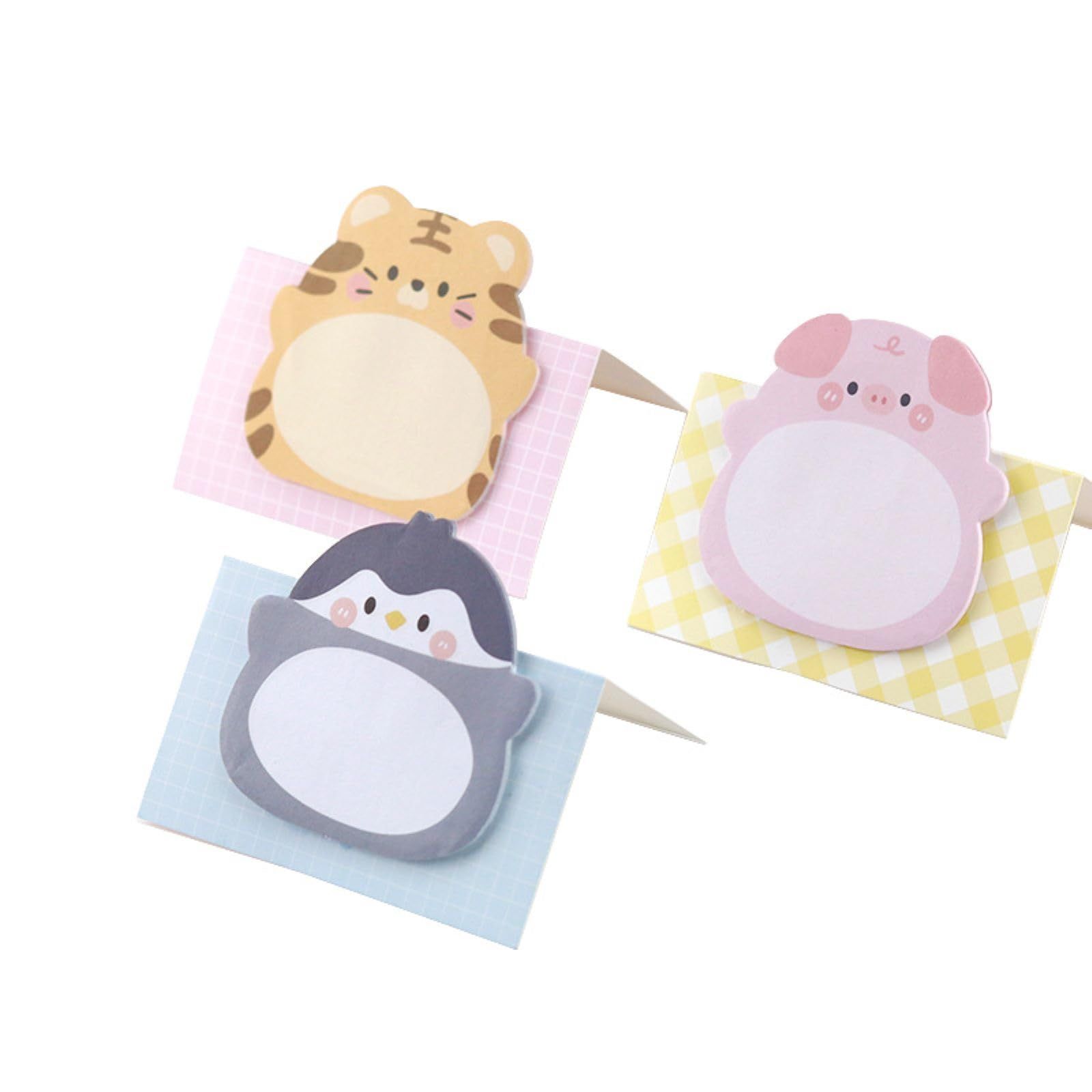 8 Pads Cute Animal Shaped Sticky Notes Self-Sticky Notes Memo Pad for School Office Home Kids Students Roommates Tab Gifts — image 4
