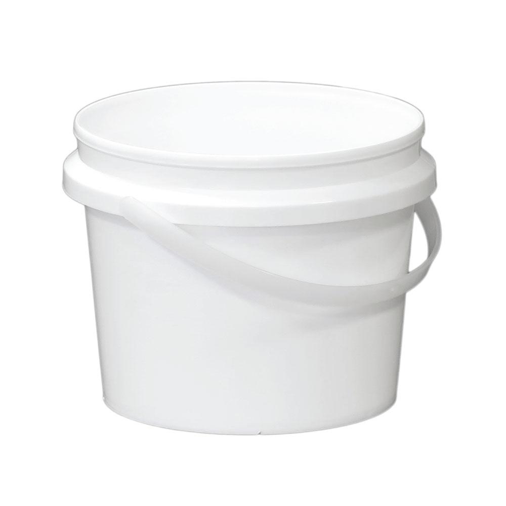 Kitchee Bulk 10x 2L Plastic Buckets + Lids - Empty White With Handle Small Pail — image 2