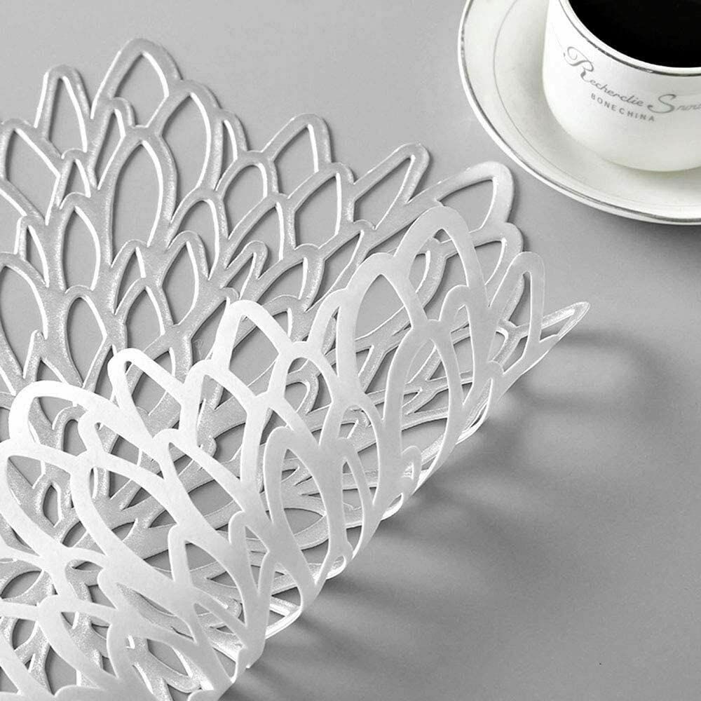 Placemats 15 inch Pressed Vinyl Round Table Mates for Dining Table, Washable and Wipeable Kitchen Place Mat — image 3