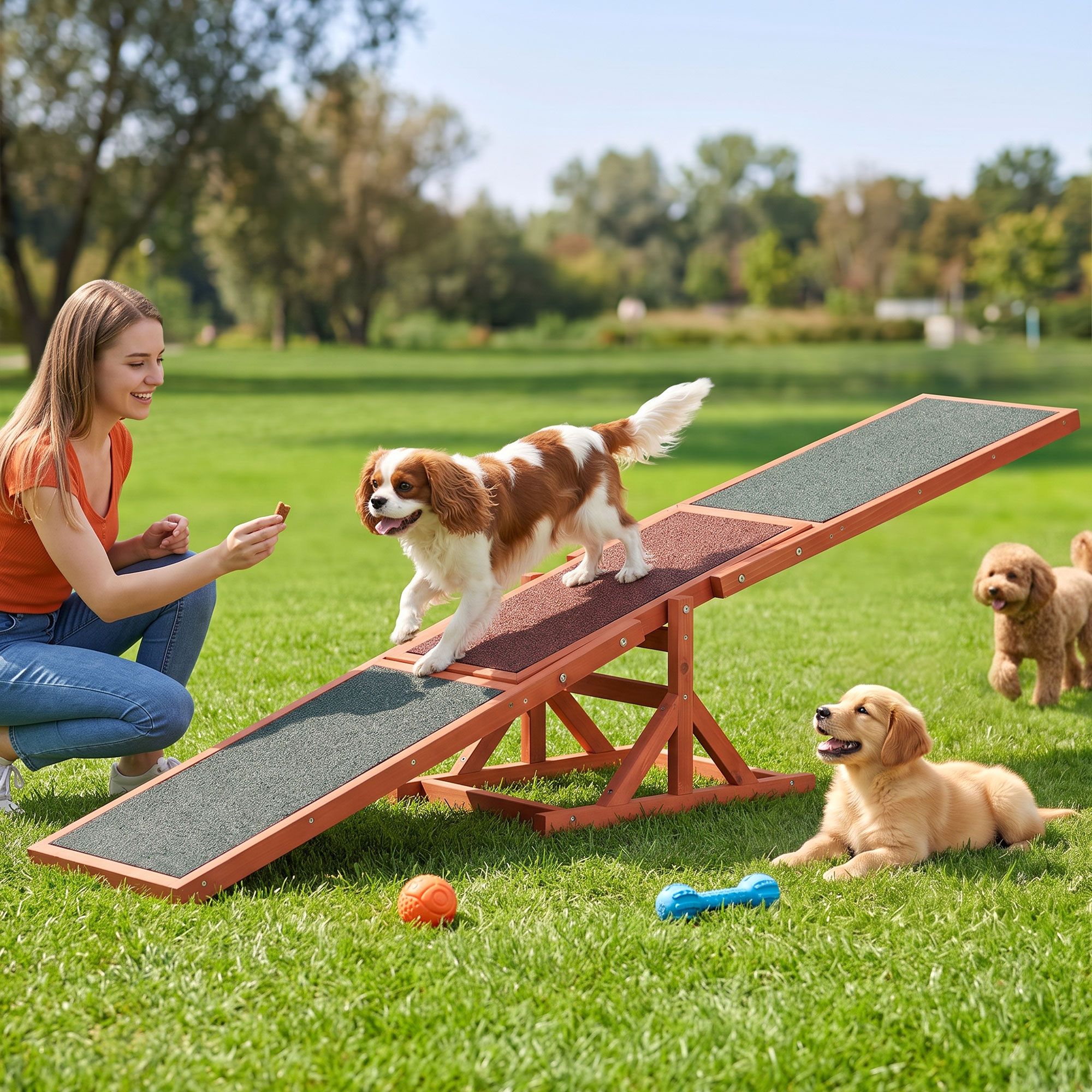 i. Pet Dog Agility Equipment Pet Seesaw Obedience Training Puppy Obstacle Outdoor Play 180cm