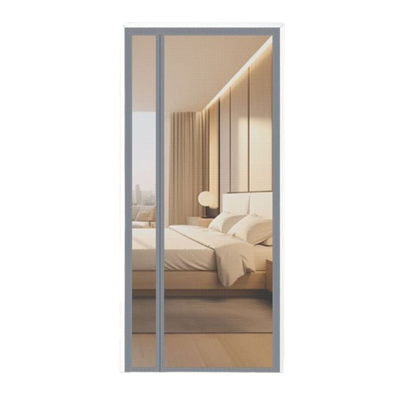 Self-Adhesive Magnetic Mosquito Net Door Curtain Removable Durable Insect Fly and Cat Proof, 80 × 210 cm Gray