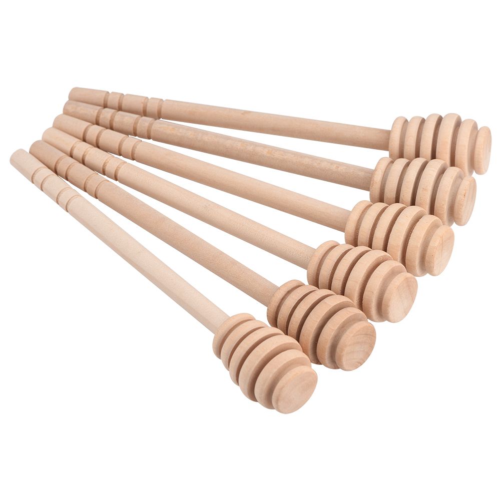 50Pcs/set Household Wooden Jam Honey Dipper Jar Dispensing Collecting Stirring Rod Stick 16cm — image 4