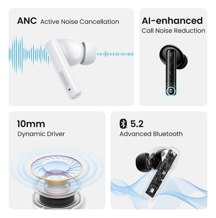 UGREEN 90401 HiTune T3 Active Noise-Cancelling Wireless Earbuds (Black) โ image 6