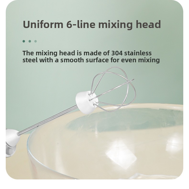 White Rechargeable Handheld Milk Frother and Electric Whisk Set 3 Speeds with 2 Stainless Steel Heads and Storage Stand Australian Home Barista Kit — image 3