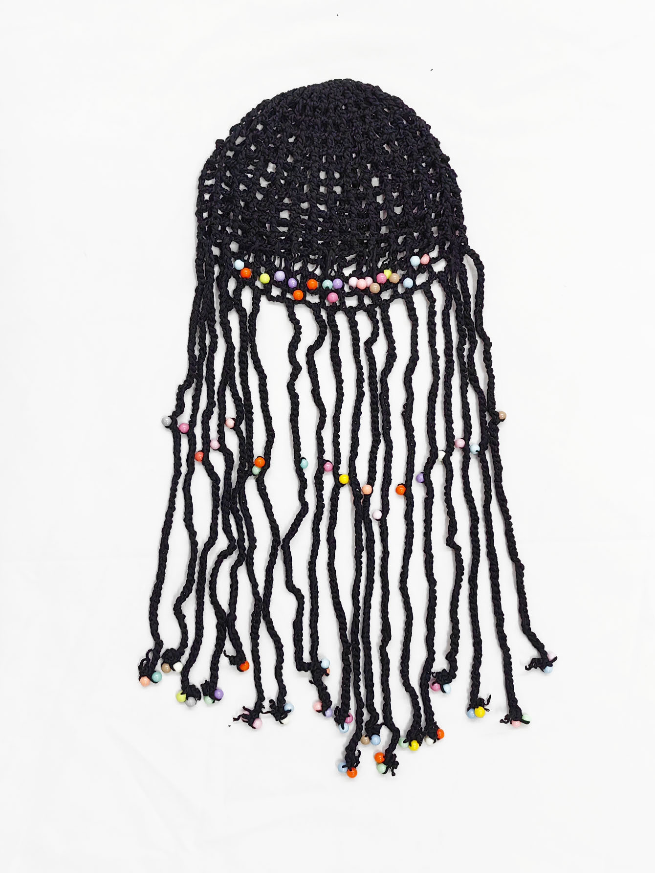Coffee Boho Hand-Crocheted Tassel Sun Hat - Lightweight Breathable Beach Cap (Fits 55-60cm) — image 3