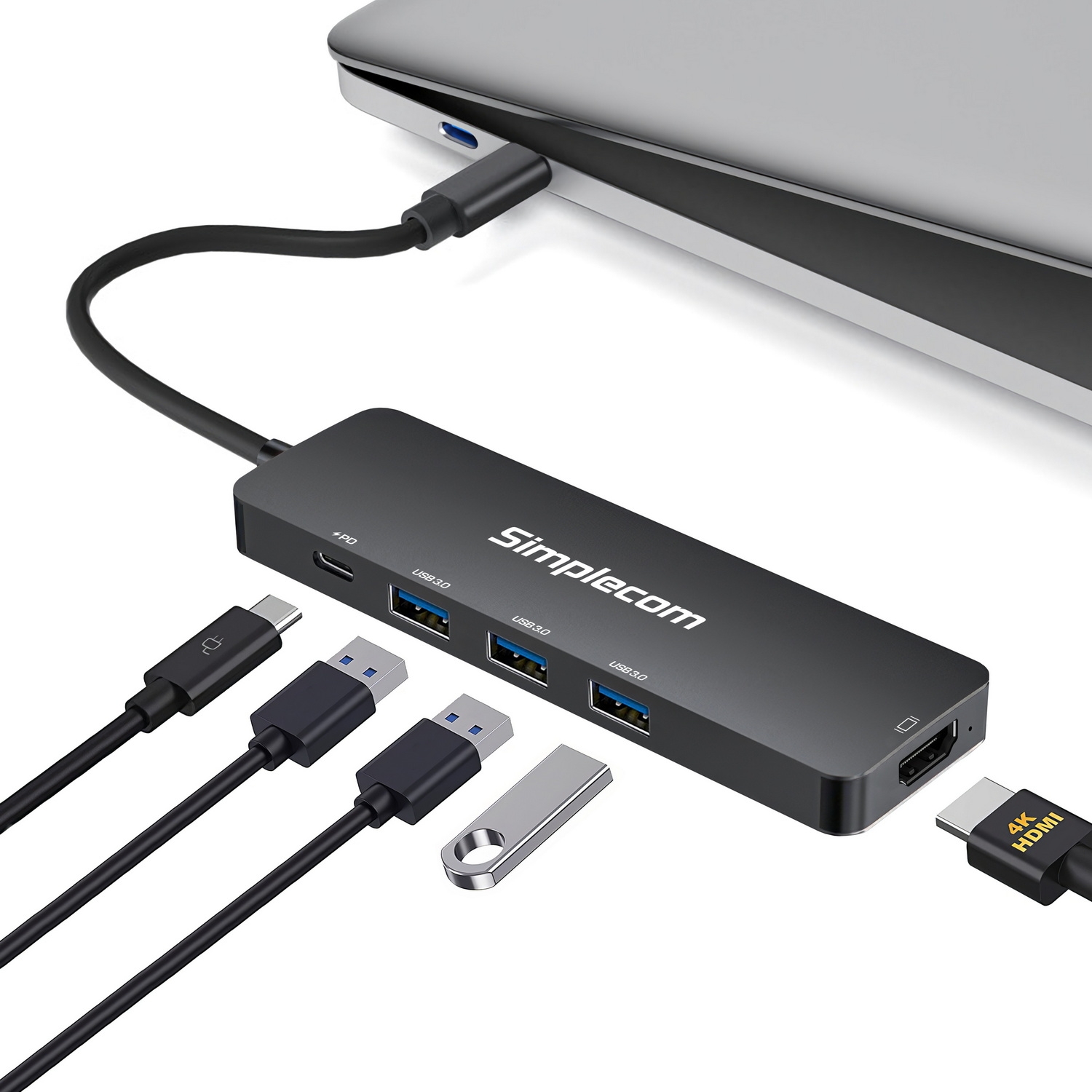 Simplecom CH545 USB-C 5-in-1 Multiport Adapter Docking Station with 3-Port USB 3.0 Hub PD HDMI โ image 5