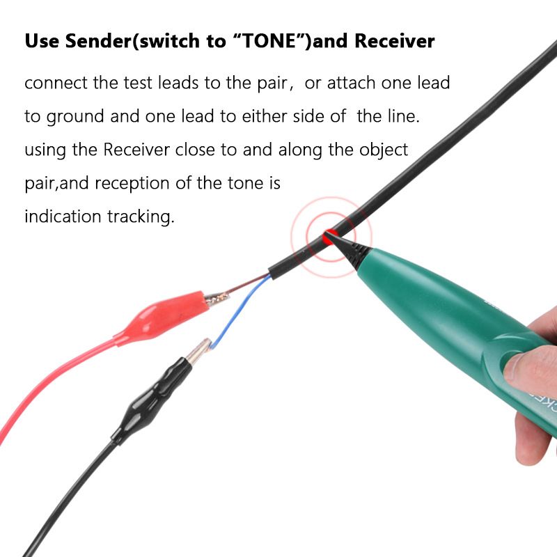 Cable Tracker Wire Tracer Tracker Telephone Tone Generator Line Toner Tester for Network Telephone Line Continuity Tester — image 4
