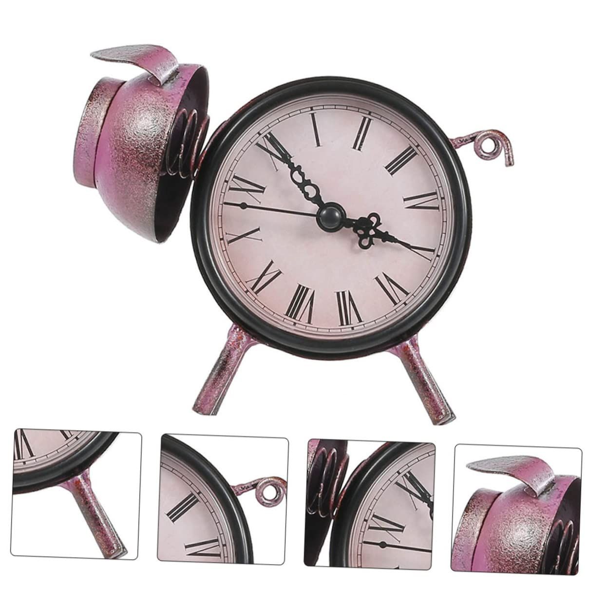 Clock Home Desk Clock Decor Pig Figure Desk Clock Iron Art Desk Clock Home Decor Vintage Desk Clock Pig Figure Clock โ image 3