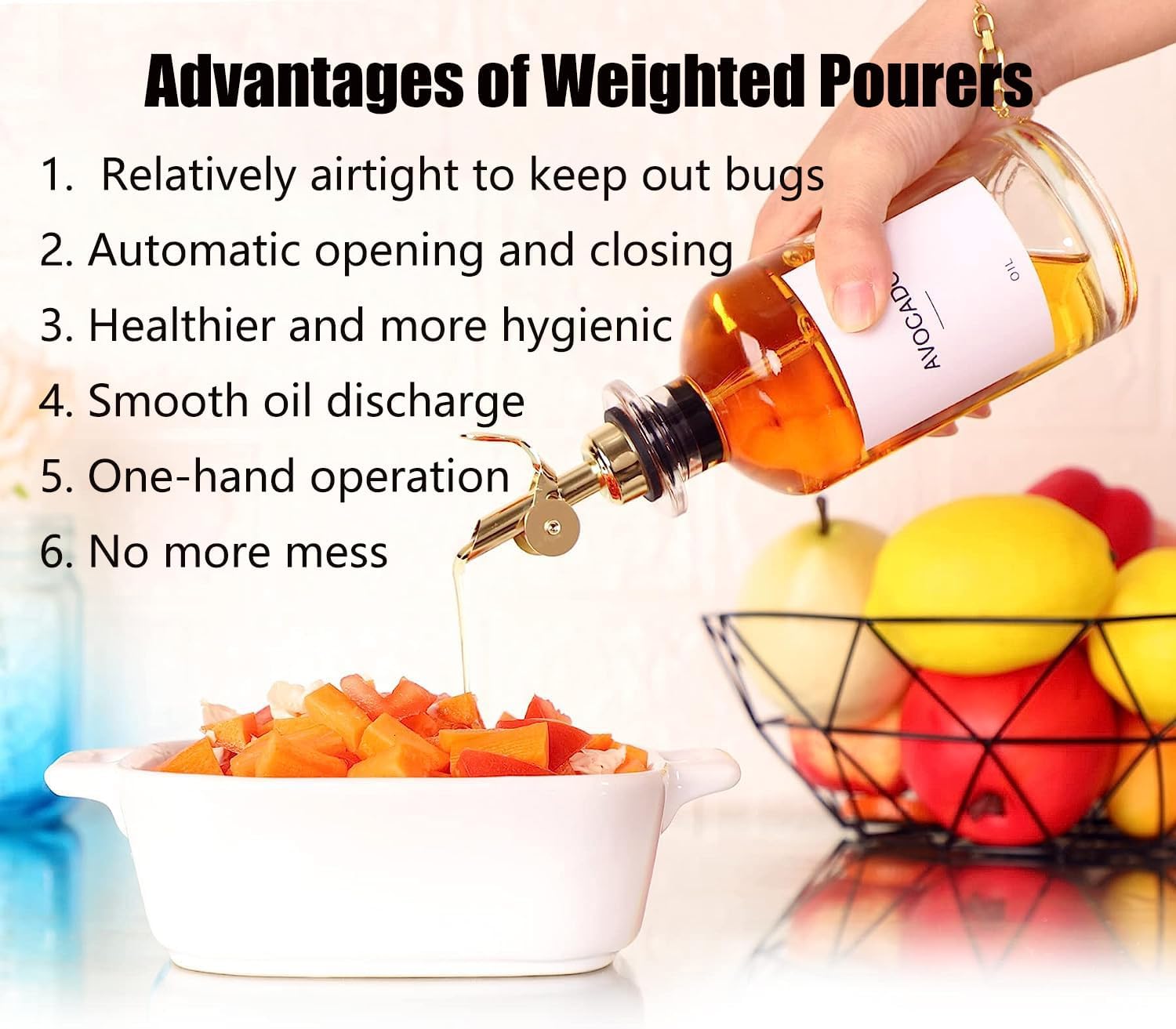 2 Pack Liquor Pour Spout, Auto Flip Olive Oil Dispenser Spout, Pour Spout for Liquor Bottles, Olive Oil Spout, Bottle Pourers for Alcohol Wine Syrup Home Bar — image 2