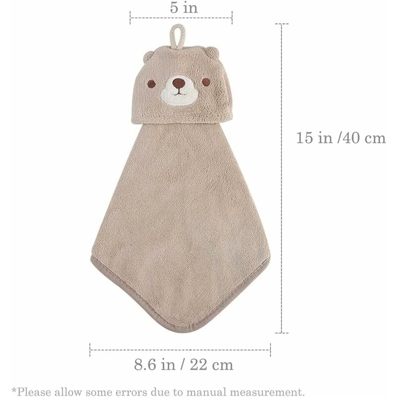 5 Pack Hanging Hand Towels With Hanging Loop Absorbent Coral Fleece Bathroom Towels Soft Thick Dishcloth ROund Hand โ image 2