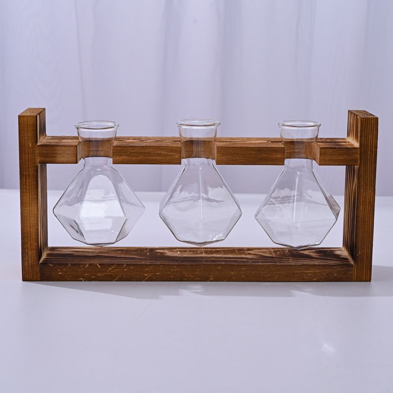 HydroponicWoodenFramewithSnap-On-DiamondTripleBottle