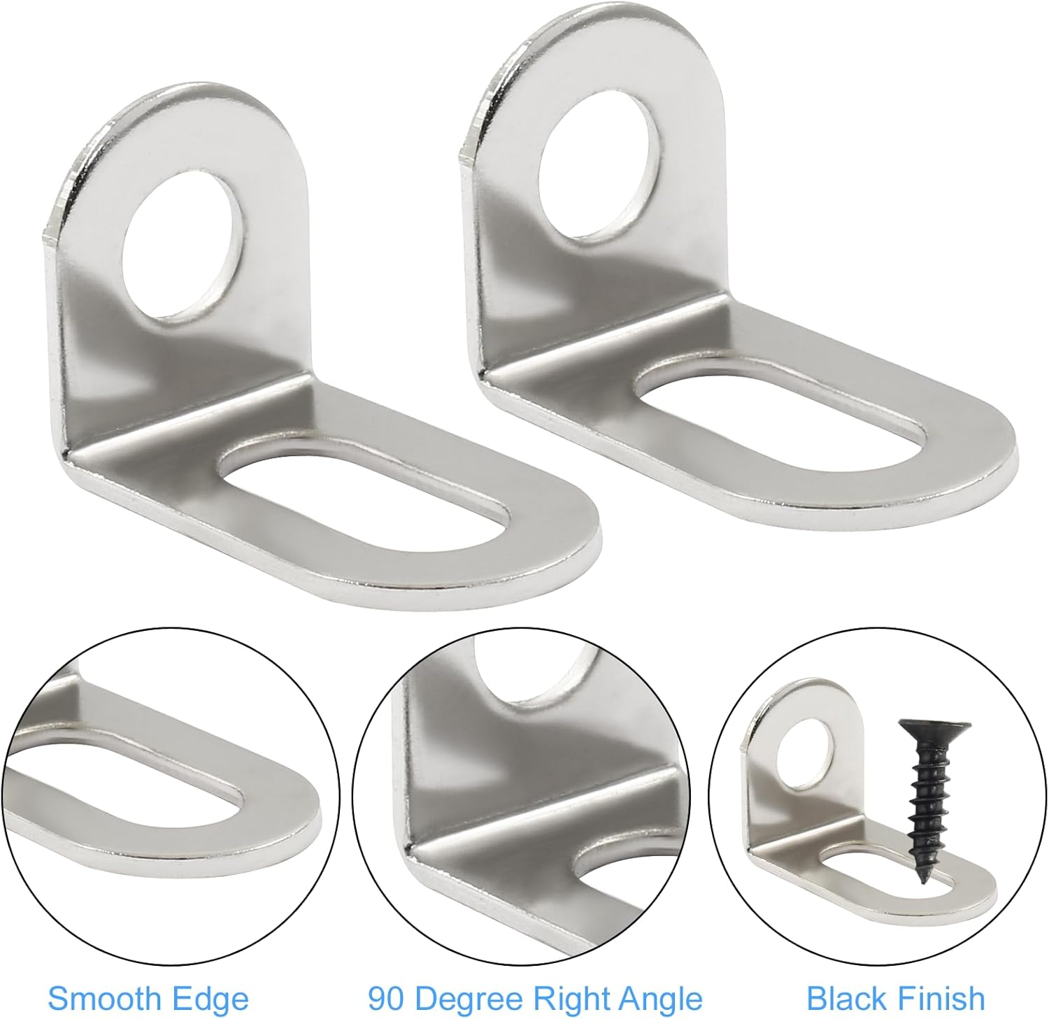 Biaungdo 30 Pcs 18x18x29mm/0.7"x0.7"x1.14" Adjustable Right Angle Brackets L-Shape Corner Brace Support Silver โ image 4