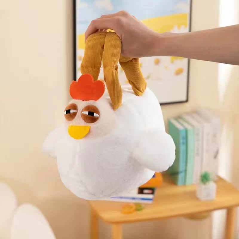 Funny Plush Chicken Handbag - Soft Fluffy Novelty Tote Bag with Leg Handles - Quirky Cartoon Gift for Kids & Teens (25cm) — image 5