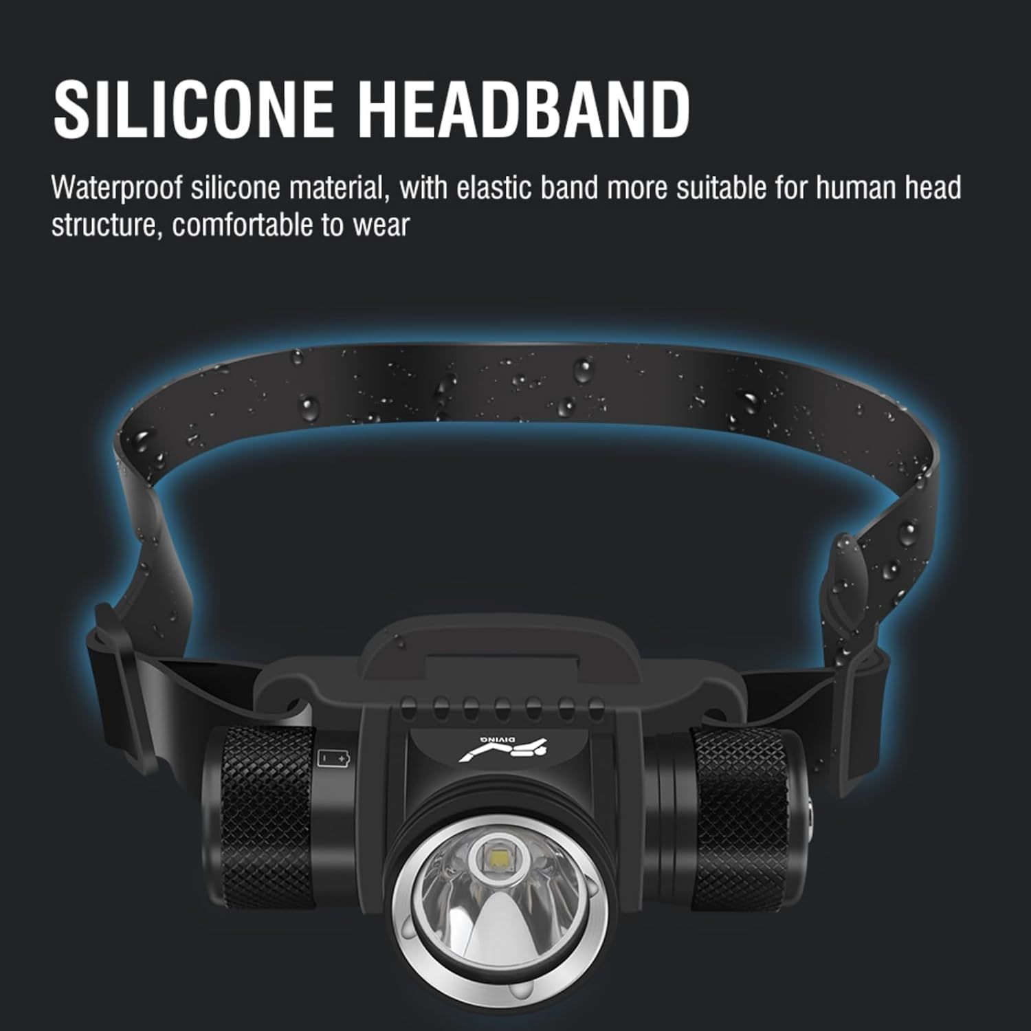 Scuba Diving Light, 5000 Lumen Diving Flashlight Headlamp, 5 Lighting Modes Dive Flashlight, Ultra Bright IPX8 Waterproof — image 4