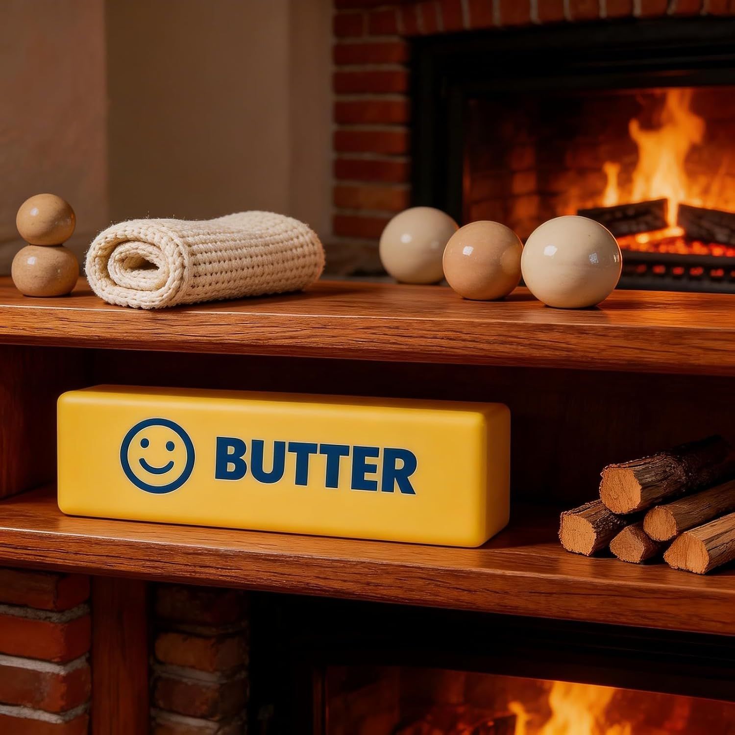 2 PCS Giant Butter Stick Squishy Toy with Smiley Face for Office & School – Slow Rising Stress Reliever to Calm Anxiety (Yellow) — image 5