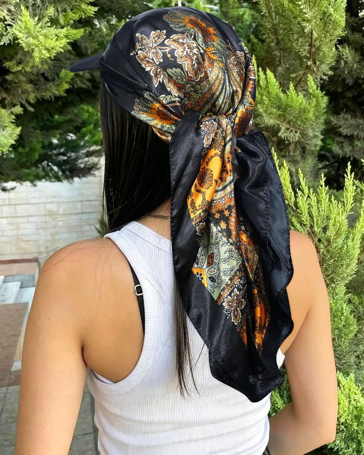 Women's Satin Head Scar with Sun Visor Brim Hat Scar with Visor Cap or Women One Piece Design — image 5
