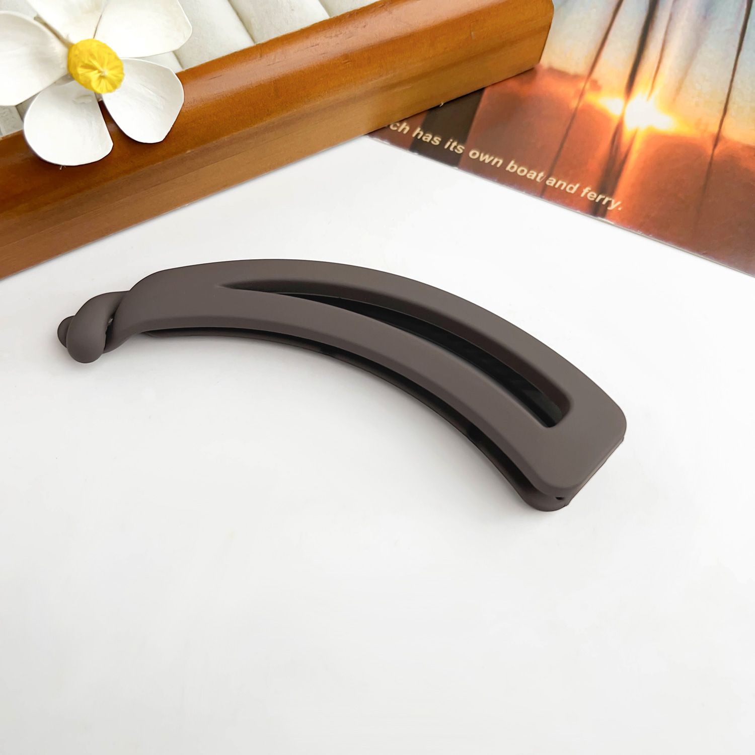 3 pcs Women Girl Vintage Matte Banana Clip, Curly Long Straight Short Hair Claw Simple Vertical Clip Ponytail Holder โ image 4