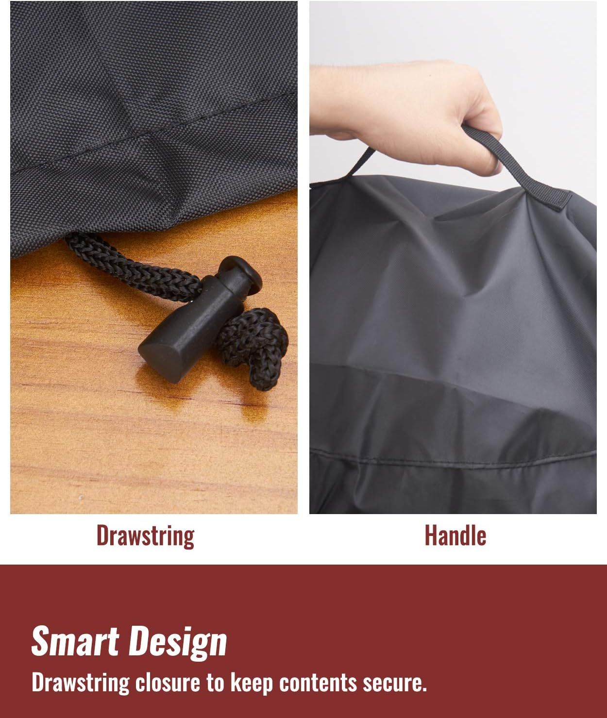 Grill Cover for Electric Grill, Easy Take Off Handle Design, All Weather Resistant Small Round Grill Cover — image 3