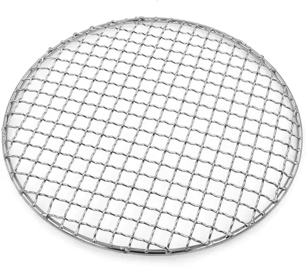 Round 304 Stainless Steel Grill Grate, BBQ Mesh Rack for Camping, Outdoor Grilling, Baking and Steaming, Silver, 40 cm