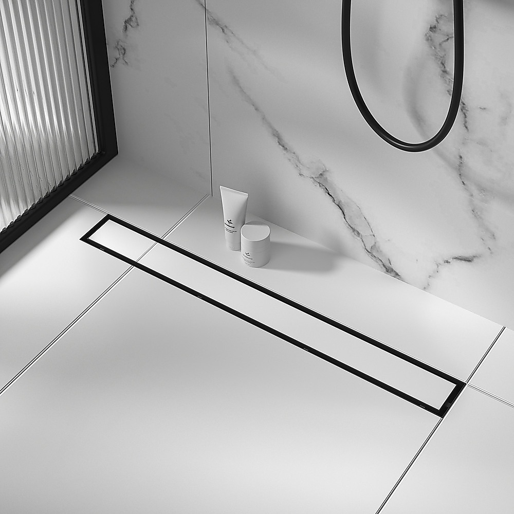 1200mm Tile Insert Bathroom Shower Black Grate Drain w/Centre outlet Floor Waste โ image 4