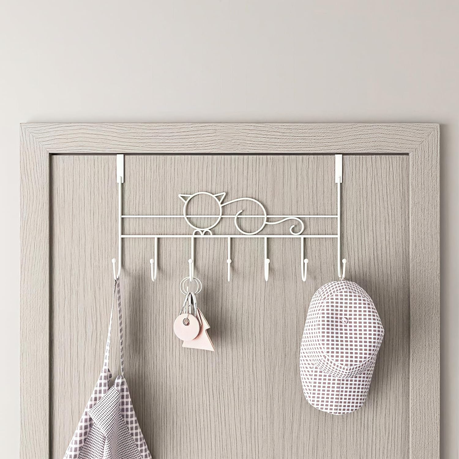 Door hooks, coat hangers for jackets, towels, bags, bathrobes (1 pack, white) — image 3