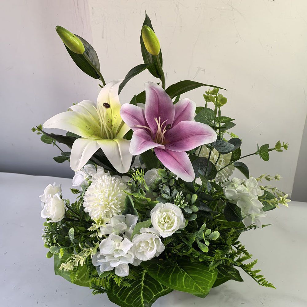 Artificial Flower Arrangement Fake Lilies And Roses Home Decor Accents Garden - Multi-color - Size 29 — image 6