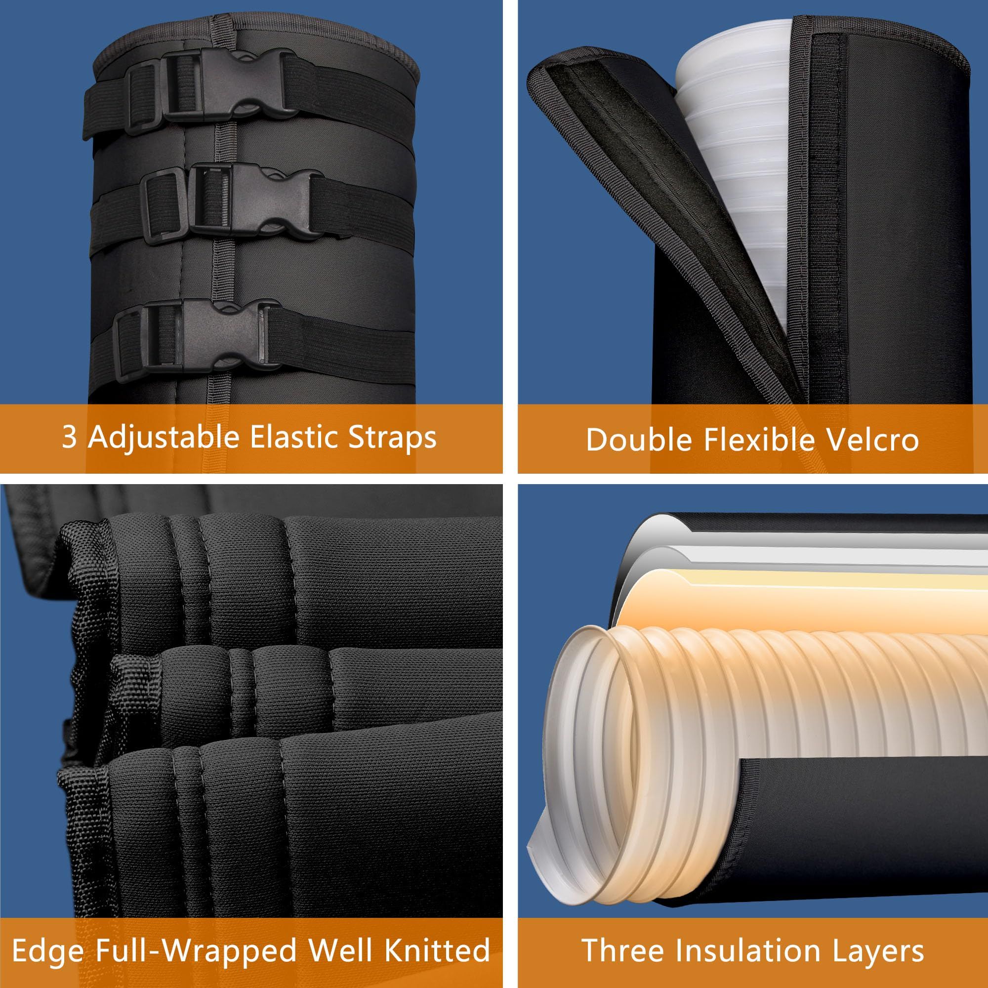 Portable AC Hose Insulation Sleeve, Portable Air Conditioners Insulated Hose Cover Wrap, Fit 5" & 5.9" Diameter Exhaust Hose, Easy Installation with โ image 3