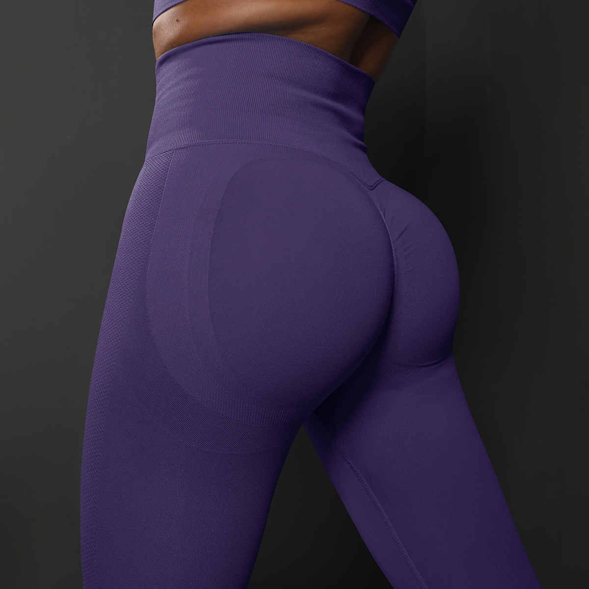 Size M Dark Purple Seamless High-Waisted Yoga Pants for Women - Lift Workout Leggings for Running, Gym, and Fitness โ image 2