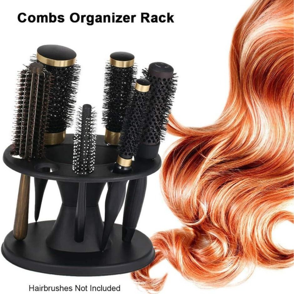 1 Piece Hair Brush Holder Round Hair Brush Comb Holder Black Display Rack Hair Styling Brush Stand Hairdressing Tool โ image 3