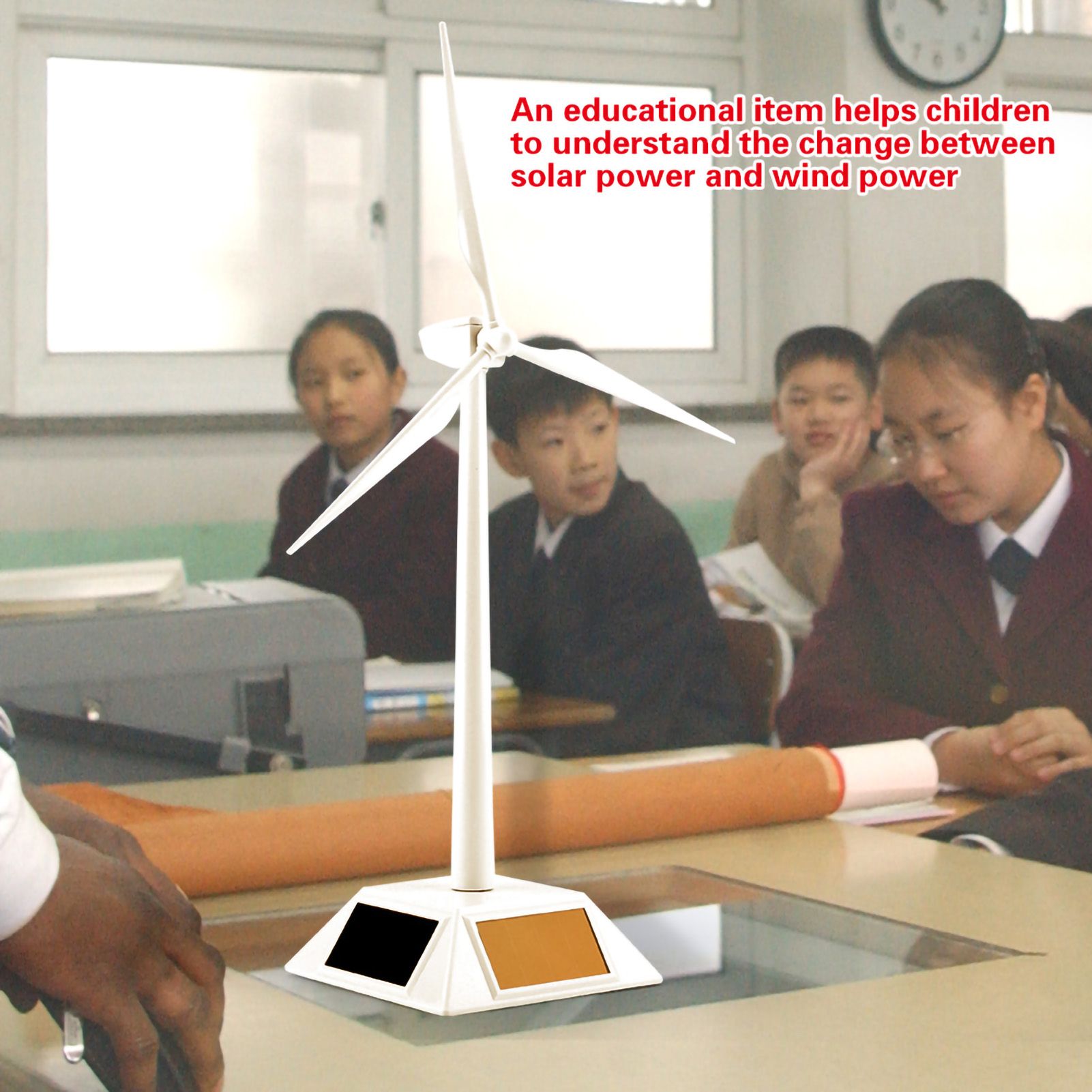 Solar Powered Wind Mill Model Desktop Decor Craft Kids Children Education Learning Toy โ image 4
