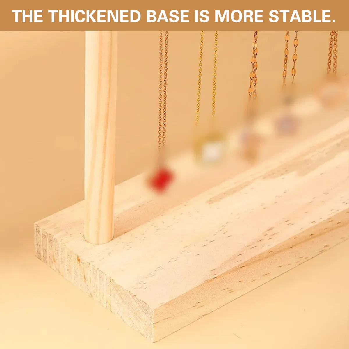 Solid Wood Necklace Jewelry Display Racks for Home Store Showcase Storage - 12 hooks — image 5