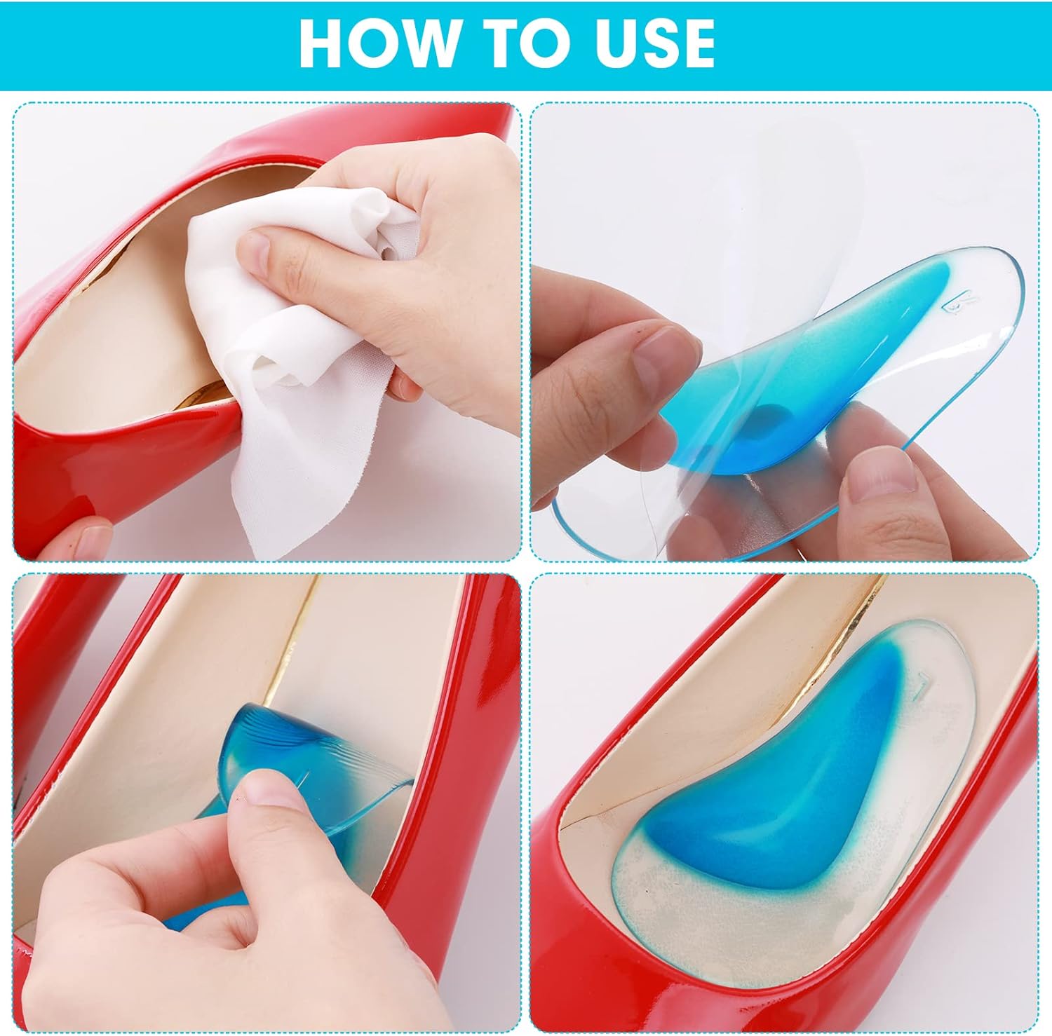 Orthopedic Gel Insoles 3 Pairs for Arch Support Plantar Fasciitis Silicone Shoe Inserts โ image 5