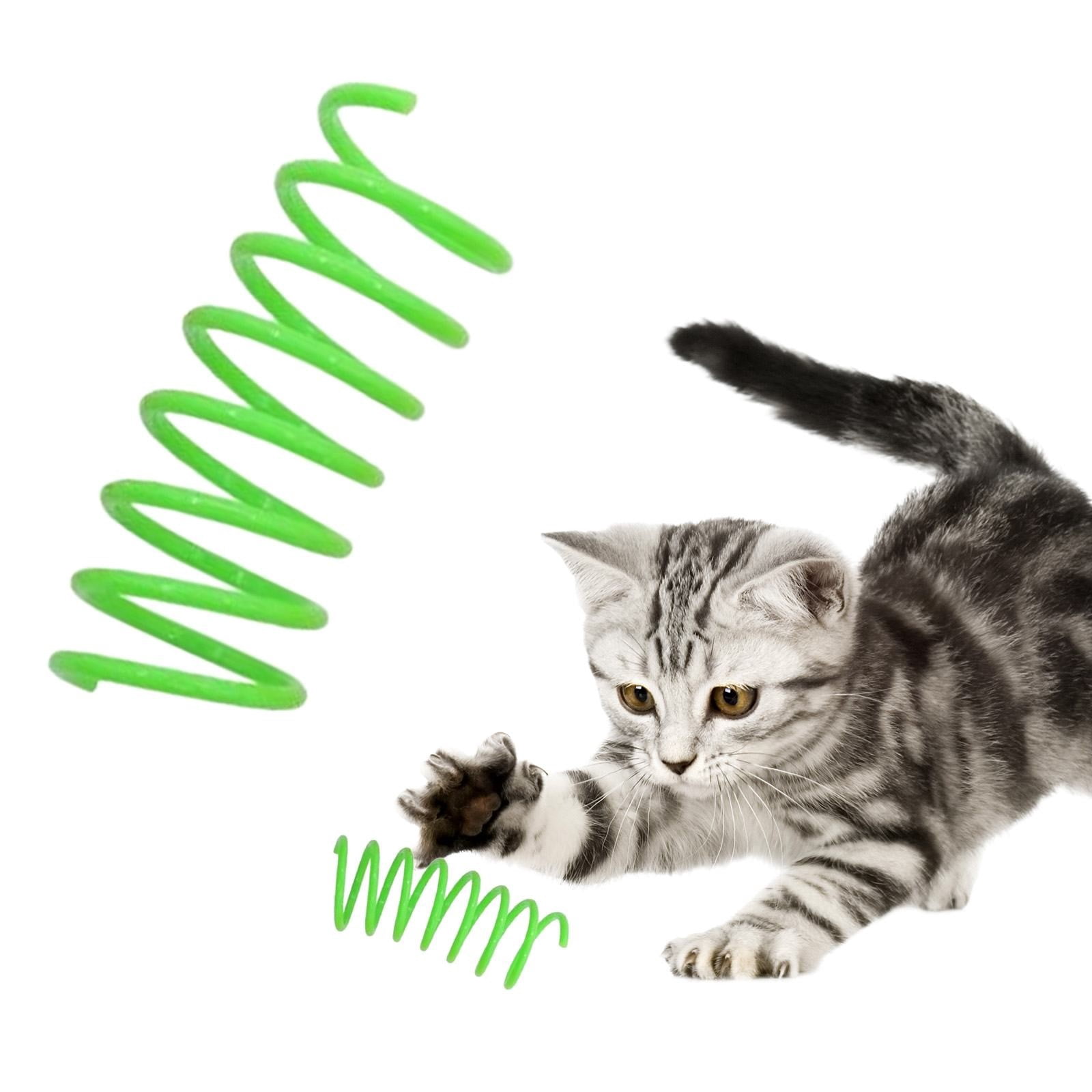 Red Pet Cat Toy Spring Style Spring Toys Playful Coils for Plastic for Swatting Biting Hunting and Active Play Colorful, Red Green — image 2
