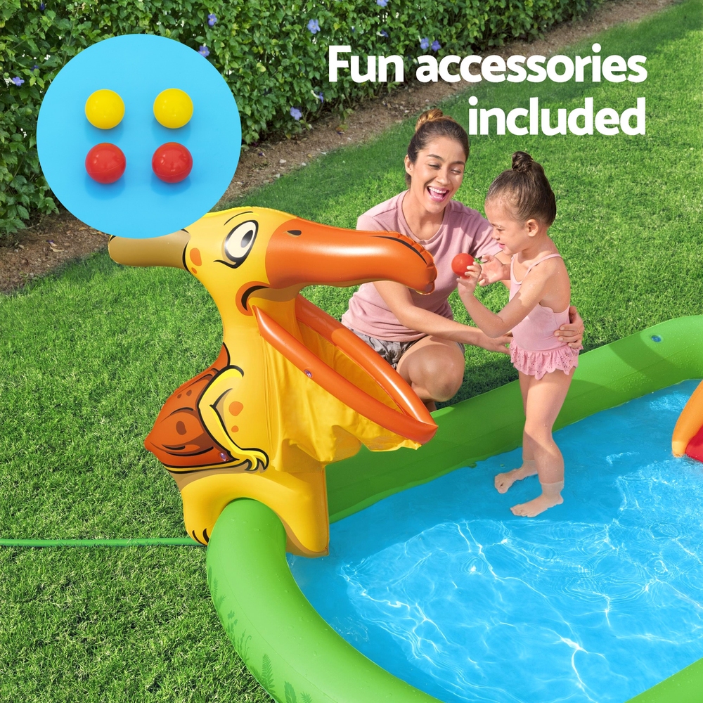 Bestway Kids Inflatable Play Splash Pool with Slide Ball Tossing Toys 242x140cm — image 6