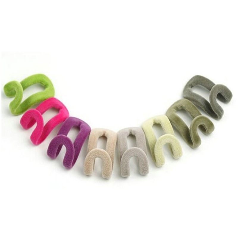 40Pcs Clothes Hanger Connector Velvet Hooks, Mini Flocking Clothes Rack Hanger Hooks Holders, Anti-Slip Space Save (Random Color)