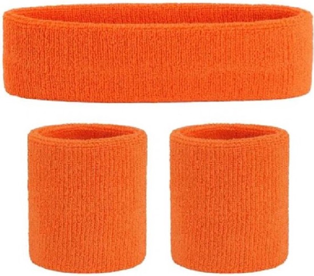 Headband & 2x Wristband Set | Sweatband | Sweatbands | Head and Wrist | Sports Bands | Orange — image 3