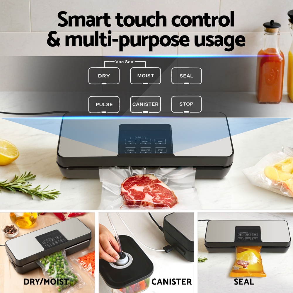 Devanti Food Vacuum Sealer Machine Auto Seal Cutter 5 Modes Storage Bags 4 Rolls โ image 4