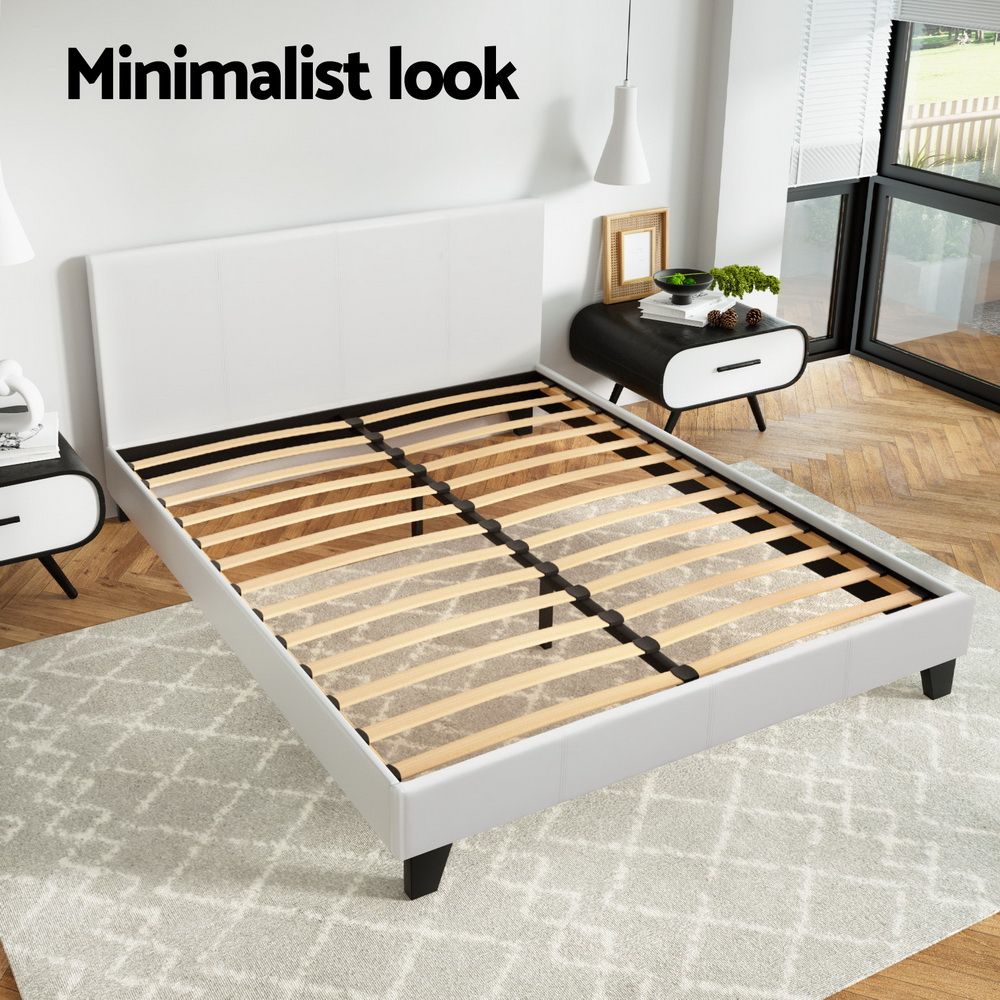 Artiss Bed Frame Queen Size White NEO โ image 5