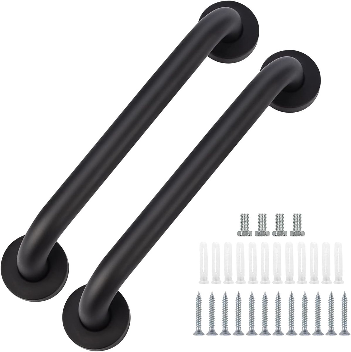 2 pieces - Armrest - 30 × 5 cm - Bathtub Grip - handle for the elderly - stainless steel railing - safety railings - non-slip shower grip - wall-mounted