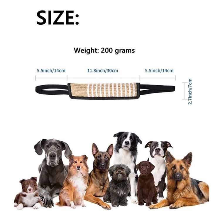 Interactive Tug-of-War Rope Toy for Dogs – Durable Natural Jute Bite Stick with Soft Handles, Fetch, Obedience Training, and Multi-Dog Play — image 2