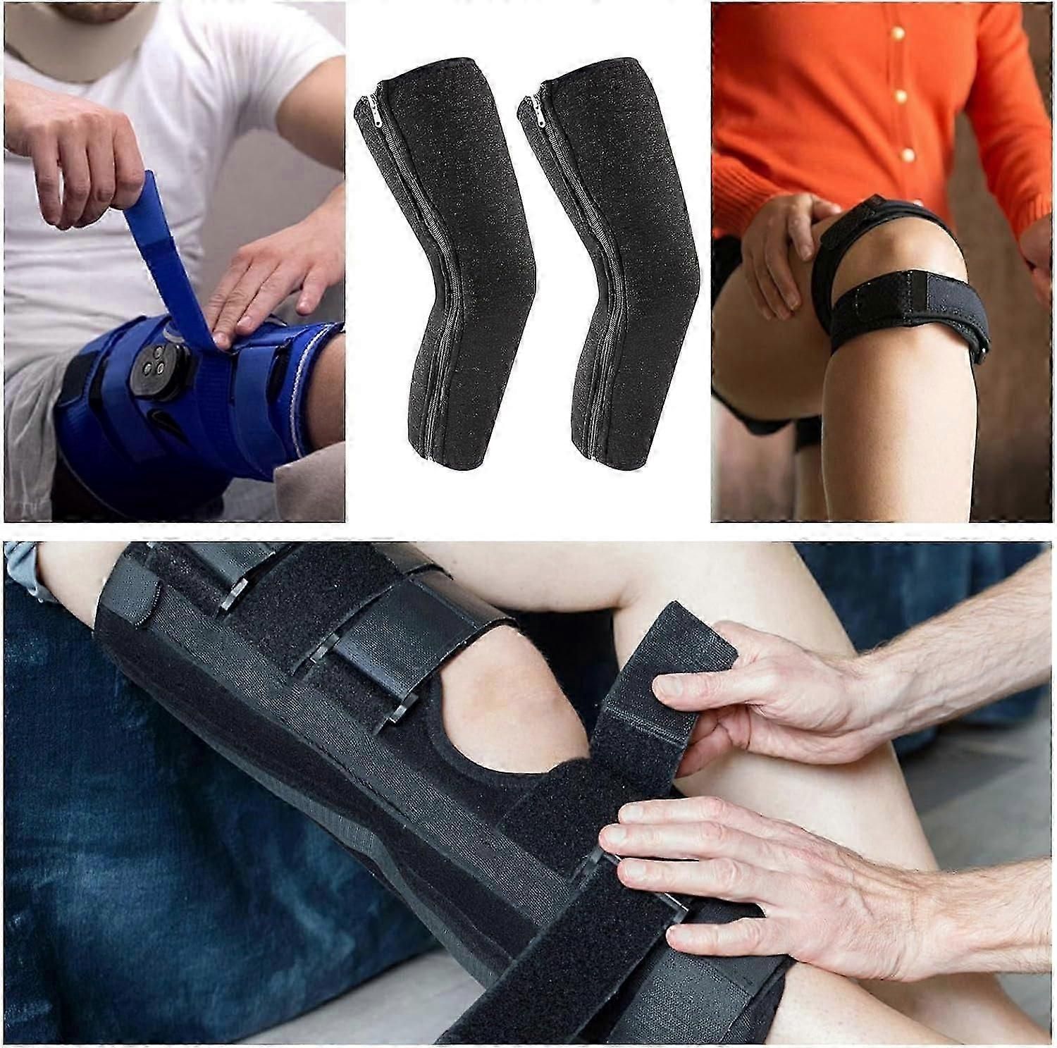 Warm Cashmere Knee Support Sleeves Thickened Wool Knee Pads for Skiing Cycling Outdoor Sports Joint Comfort Brace (45kg-80kg) - Brown — image 3