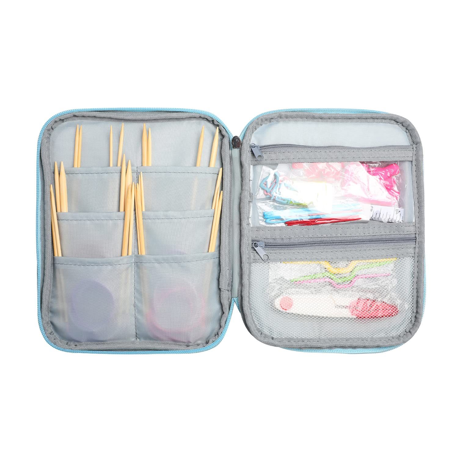 Knitting Needle Case, Portable Crochet Needle Case, Travel Organizer Storage Bag for Knitting Needles and Accessories (Bag Only) — image 5