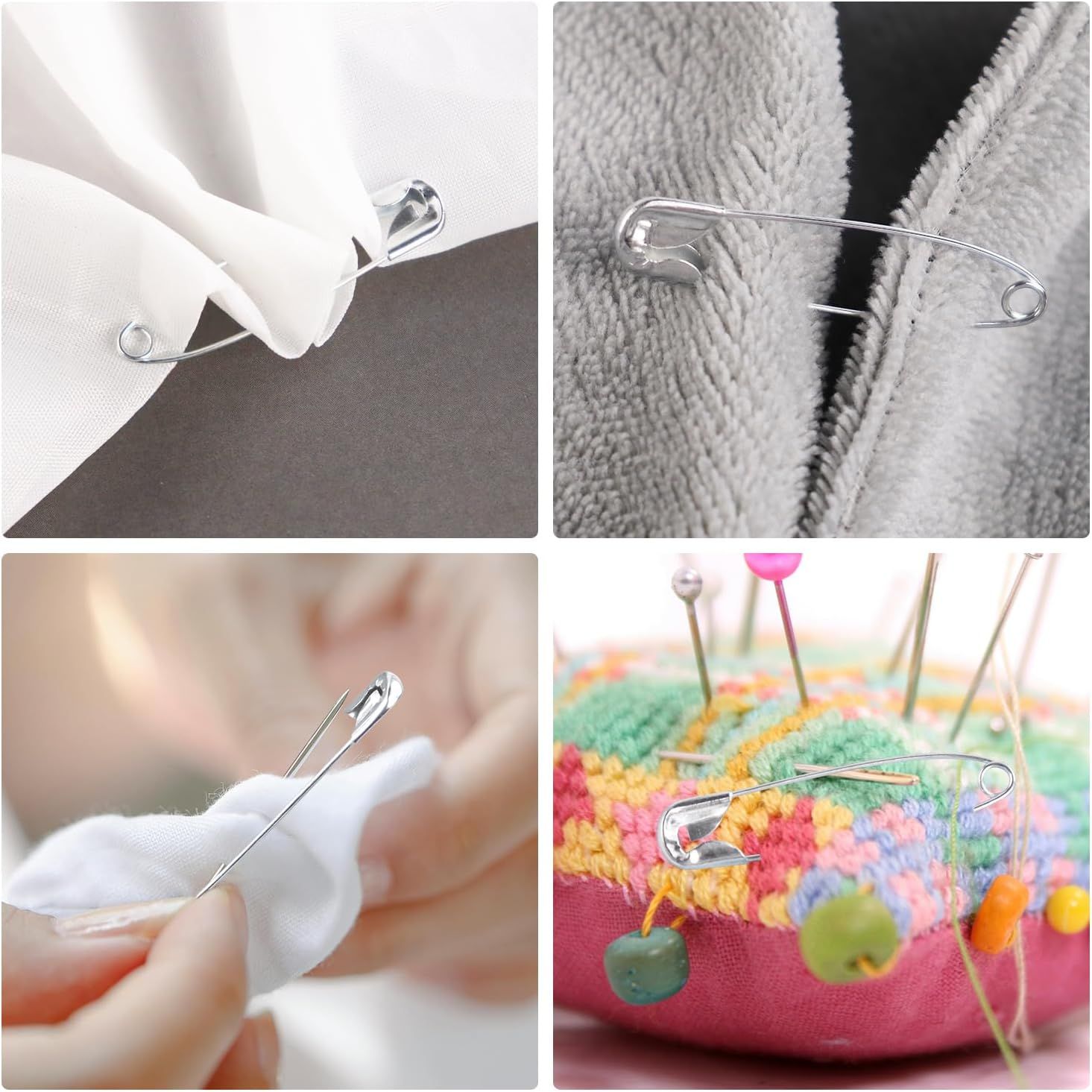100 Pack Assorted Galvanised Steel Safety Pins, Bulk Sewing Pins for Clothes Repairs, Quilting, Crafts and Everyday Fastening, Silver, 38 mm โ image 5