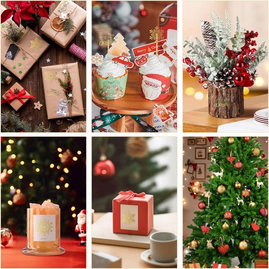 Stickers - 500 sheets - Christmas stickers - Christmas card stickers - Roll of Christmas stickers - Suitable for envelopes, gift boxes, cards, photo albums — image 5