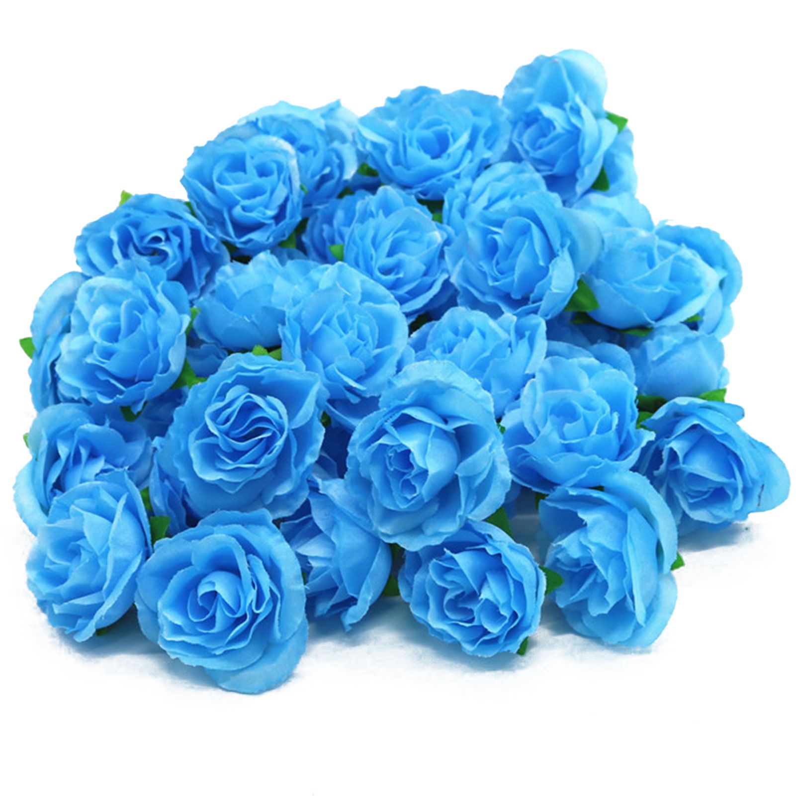 50PCS Simulation Rose Head Decorative Reusable Silk Fake Rose Flower for Wedding Party Blue โ image 3