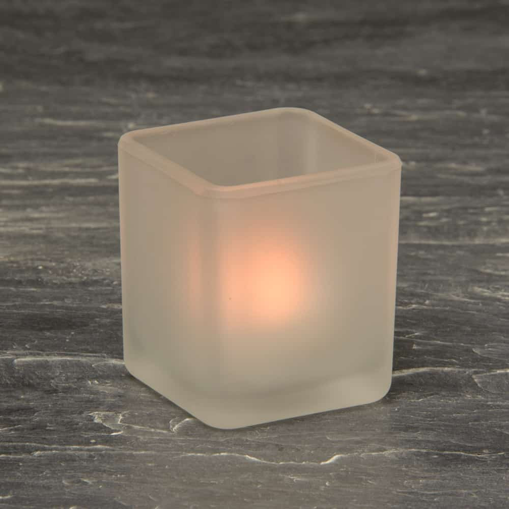 10 Pack Square Cube Frosted Glass 5cm Tealight Candle Holder Festival Decor Wedding Propose Parties Holiday and Home Decor — image 2