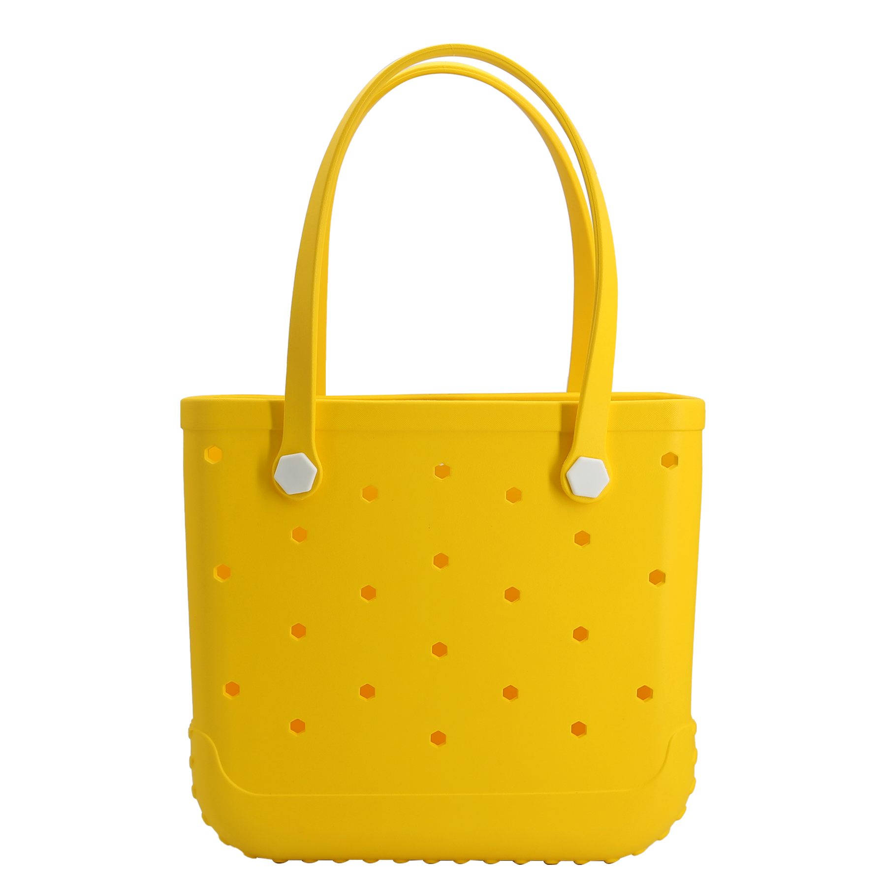 Waterproof Hexagon Mesh Beach Bag - Large Capacity Travel Storage Tote for Swimwear Towel Sunglasses - Yellow Medium 37x32x13cm